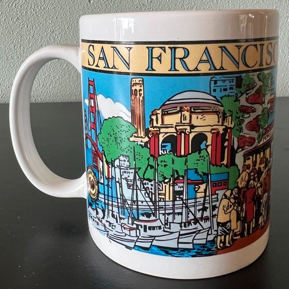 Vintage San Francisco, California Souvenir Mug ~ Golden Gate Bridge ~ Chinatown - Picture 3 of 7
